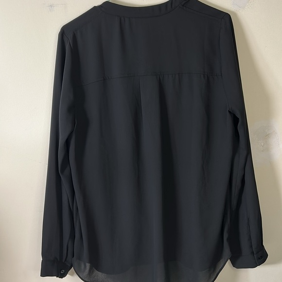 Anthropologie Maeve Chiffon Crossover Long‎ Sleeve Top blouse Size 10 - Picture 3 of 6